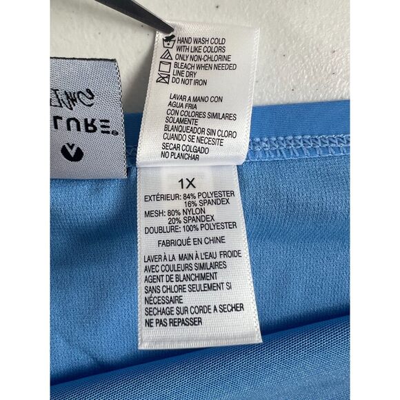 Allure by IMG Bralette with High Waist Bottom Bikini Swimsuit Blue Women's 1X - Picture 7 of 11